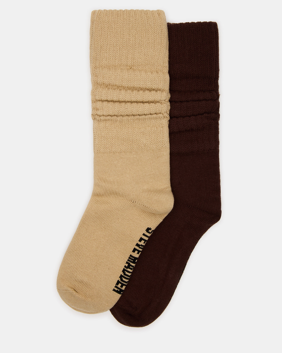 2 PACK RIB SLOUCH SOCKS TAN MULTI Women's Ribbed Quarter Socks | Steve Madden Featured