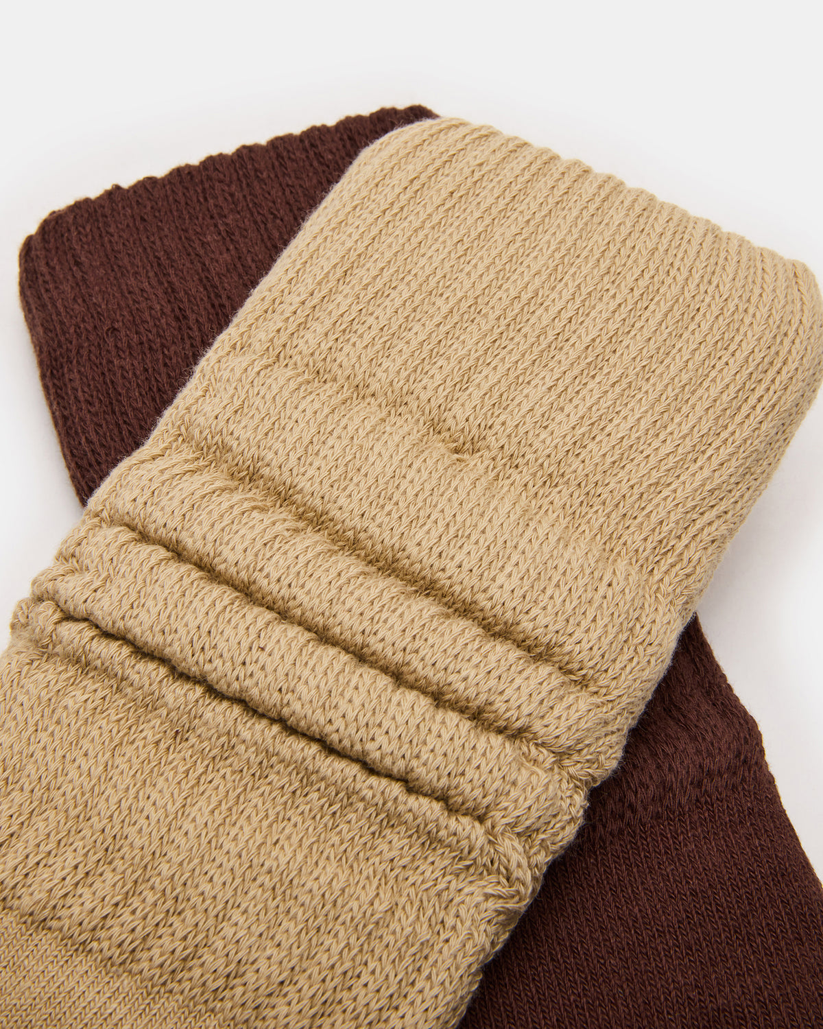 2 PACK RIB SLOUCH SOCKS TAN MULTI Women's Ribbed Quarter Socks | Steve Madden Featured