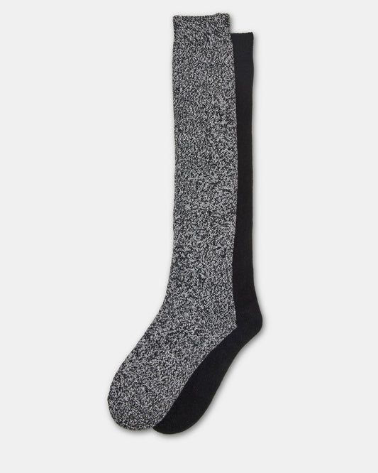 FALL 2 PACK MARLED KNEE HIGH SOCKS Black Women's Marled Knee-High Socks | Steve Madden Best Price