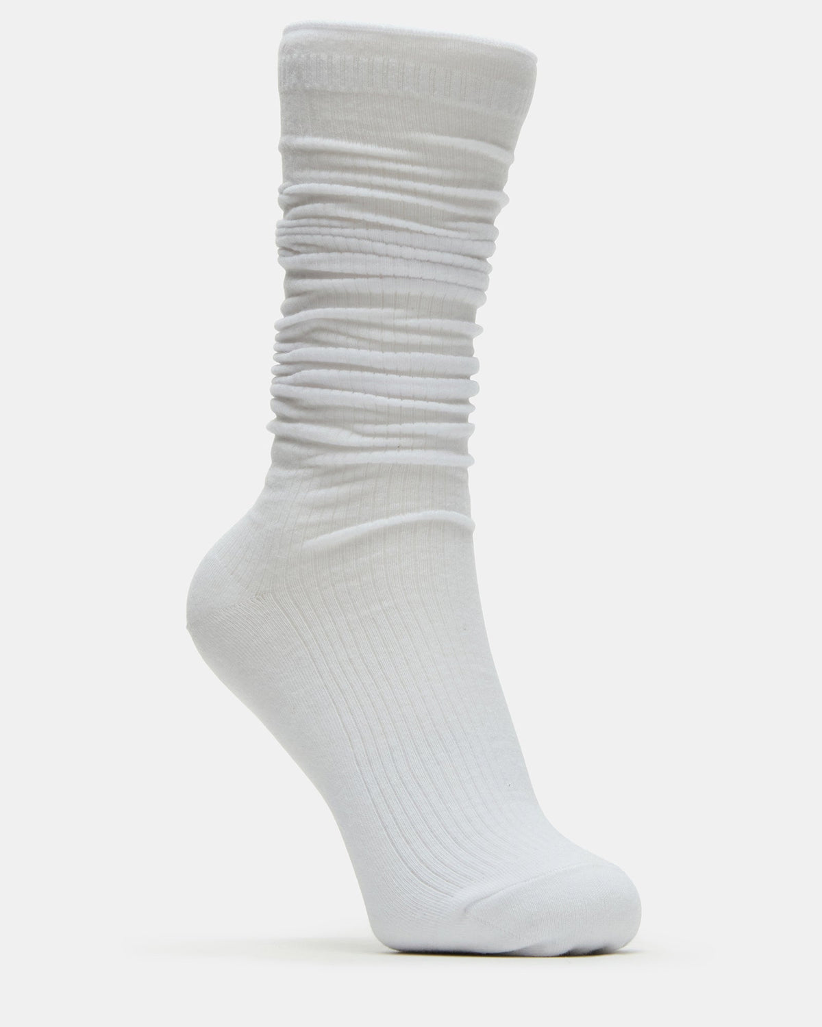 2 PACK SLOUCHY CREW SOCKS BLACK WHITE Scrunch Socks | Steve Madden Exclusive