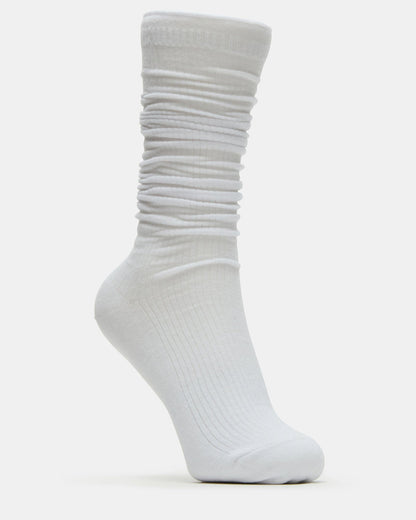 2 PACK SLOUCHY CREW SOCKS BLACK WHITE Scrunch Socks | Steve Madden Exclusive