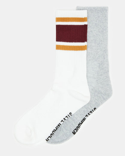VARSITY CREW SOCKS Bone Multi Women's Stripe Detail Socks | Steve Madden New