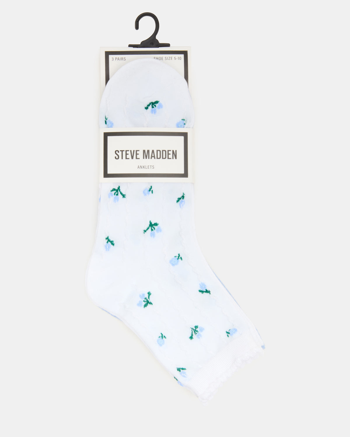 3 SPRING PACK FLOWER SOCKS WHITE MULTI | Steve Madden Sale