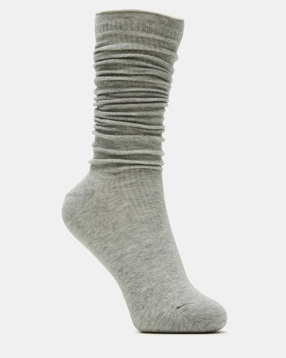 SLOUCHY RIB SOCKS OATMEAL HEATHER Scrunch Socks | Steve Madden Classic