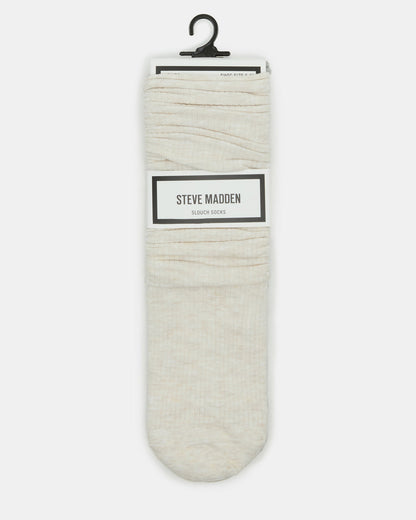 SLOUCHY RIB SOCKS OATMEAL HEATHER Scrunch Socks | Steve Madden Classic