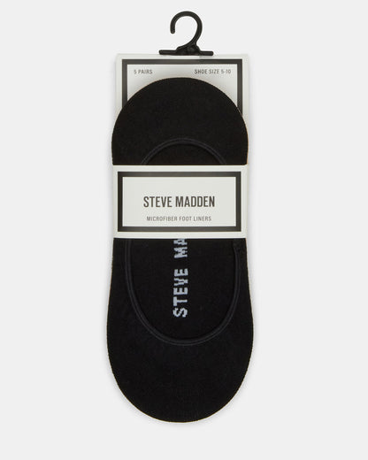5PK SOLID MICROFIBER LINERS Women's Multi Pack Footie Socks | Steve Madden Exclusive