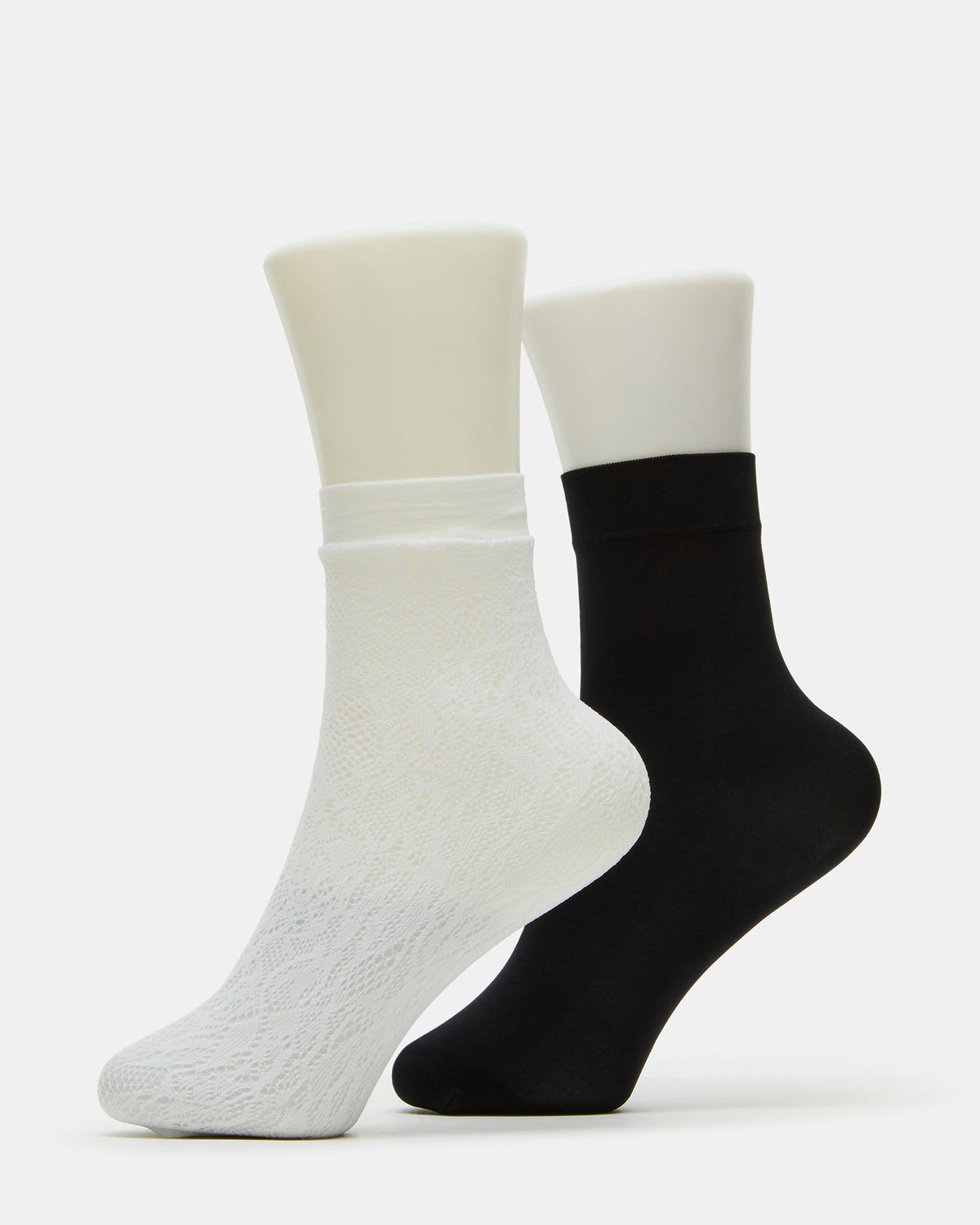 2 Pack Lace Anklet Women's Quarter Socks White | Steve Madden Deals