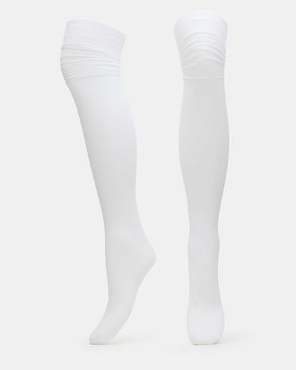 PREPPY White Over-The-Knee Footed Women's Tights | Steve Madden Essential