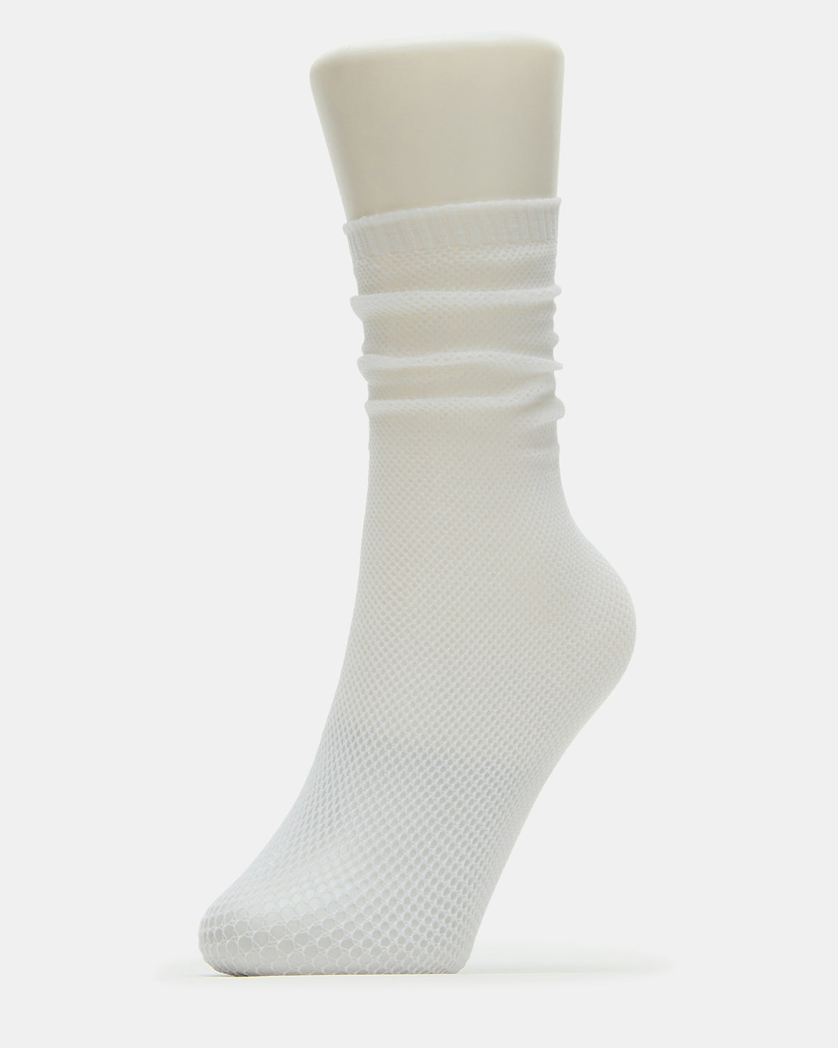 FISHNET SHLOUCHY CREW SOCKS White Women's Quarter Socks | Steve Madden Quality