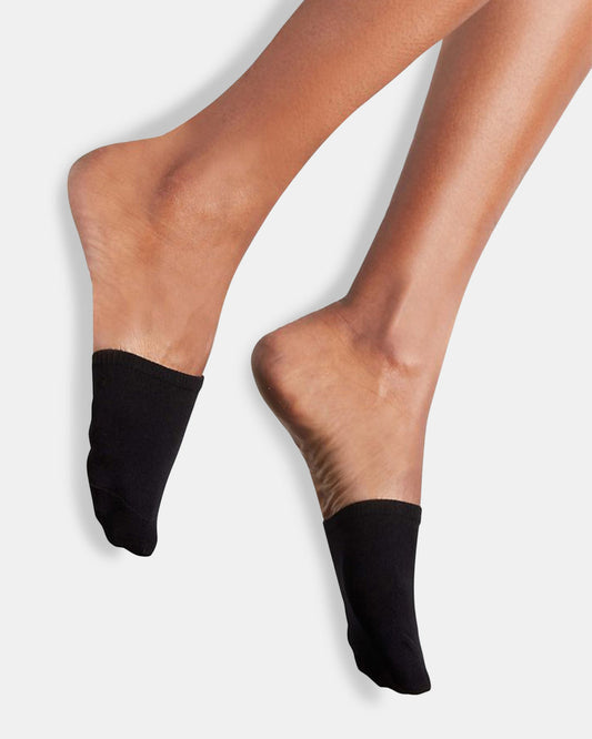 CAP TOE Black/Tan Open Back Shoe Socks | Steve Madden Value