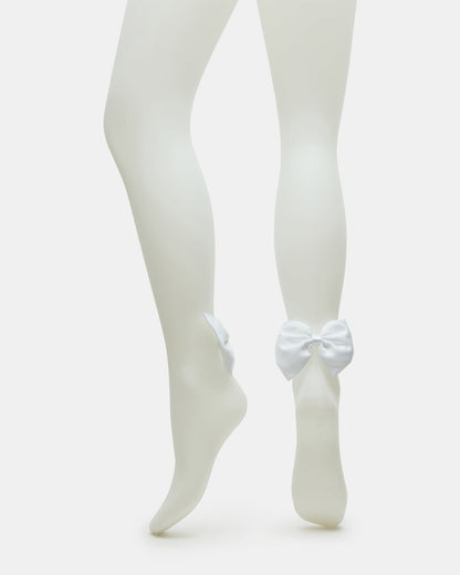 BRIDAL BOW TIGHTS Sheer White Women's Footed Tights | Steve Madden Deals