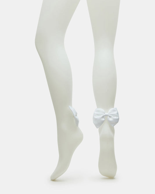 BRIDAL BOW TIGHTS Sheer White Women's Footed Tights | Steve Madden Deals