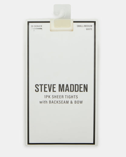 BRIDAL BOW TIGHTS Sheer White Women's Footed Tights | Steve Madden Deals