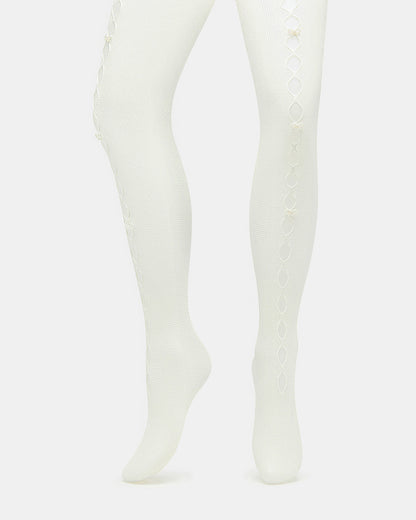 FISHNET Pearl Off-White Women's Footed Tights | Steve Madden Great Value