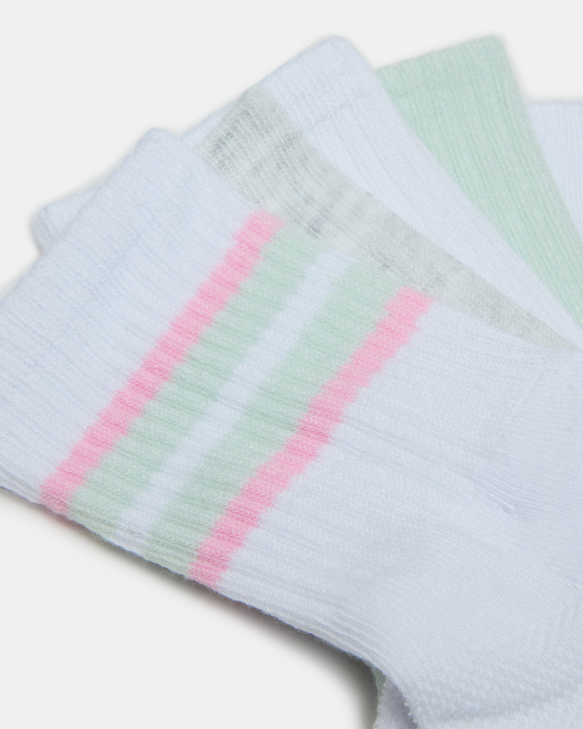 5 PACK STRIPED SOCKS White Multi Women's Stripe Athletic Socks | Steve Madden Essential