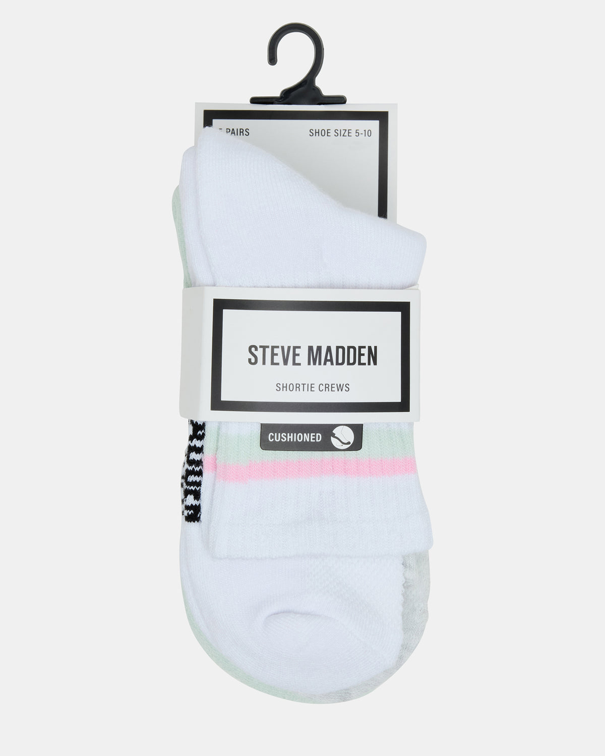 5 PACK STRIPED SOCKS White Multi Women's Stripe Athletic Socks | Steve Madden Essential