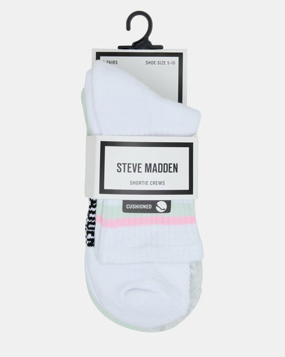 5 PACK STRIPED SOCKS White Multi Women's Stripe Athletic Socks | Steve Madden Essential