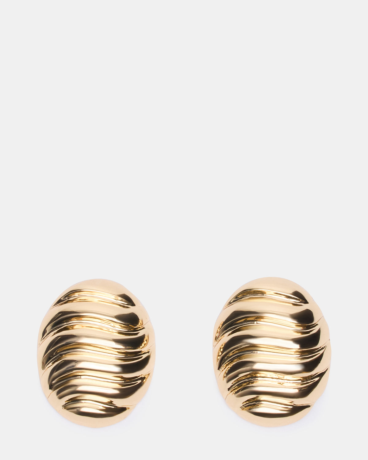 GROOVED CIRCULAR STUD EARRINGS GOLD Women's Sculpted Grooved Stud Earrings | Steve Madden Best Price