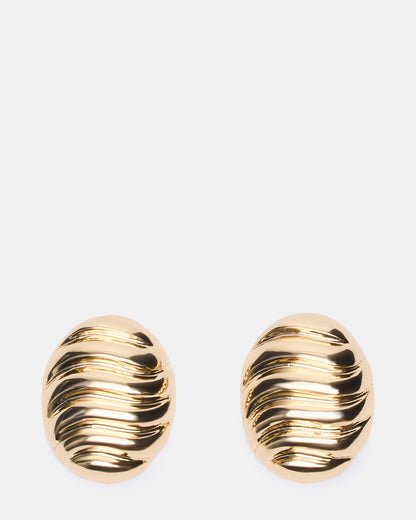 GROOVED CIRCULAR STUD EARRINGS GOLD Women's Sculpted Grooved Stud Earrings | Steve Madden Best Price