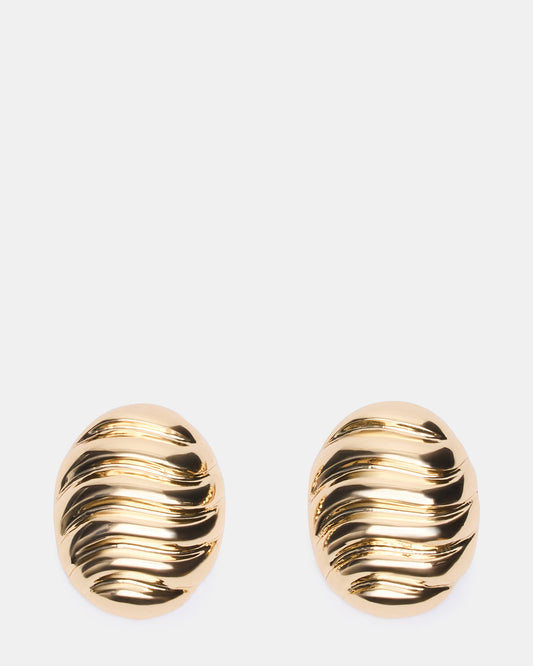 GROOVED CIRCULAR STUD EARRINGS GOLD Women's Sculpted Grooved Stud Earrings | Steve Madden Best Price