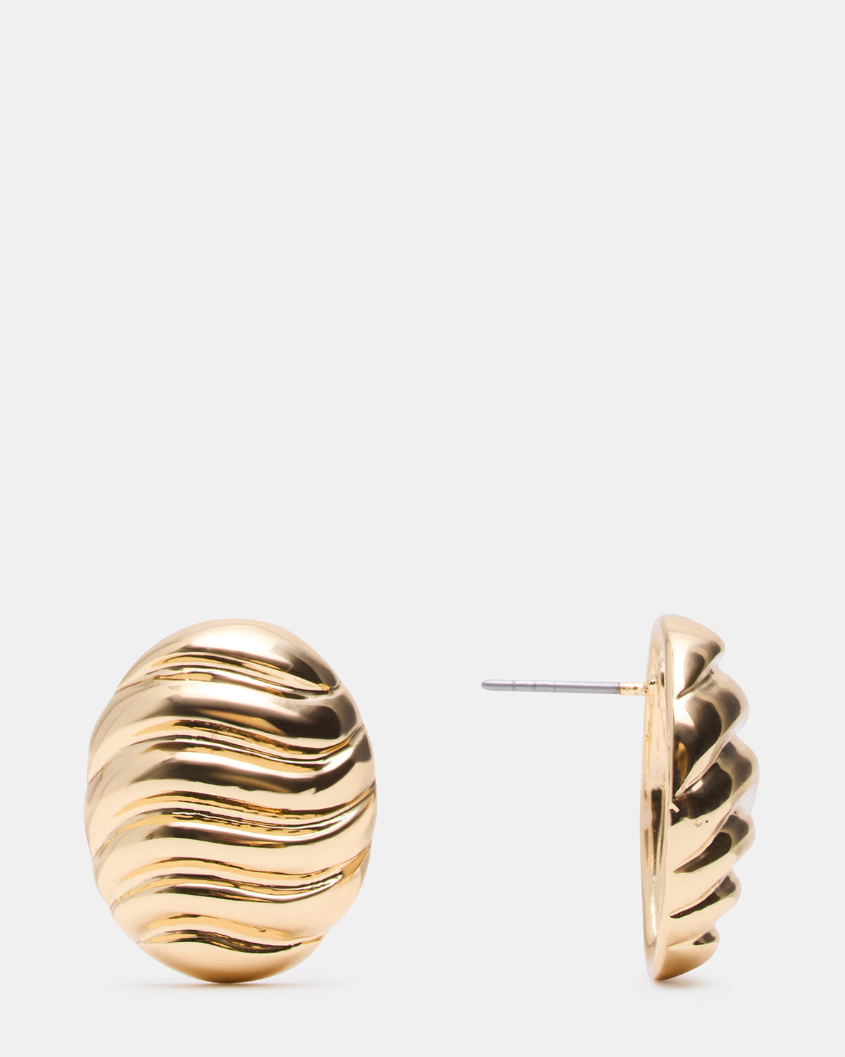 GROOVED CIRCULAR STUD EARRINGS GOLD Women's Sculpted Grooved Stud Earrings | Steve Madden Best Price