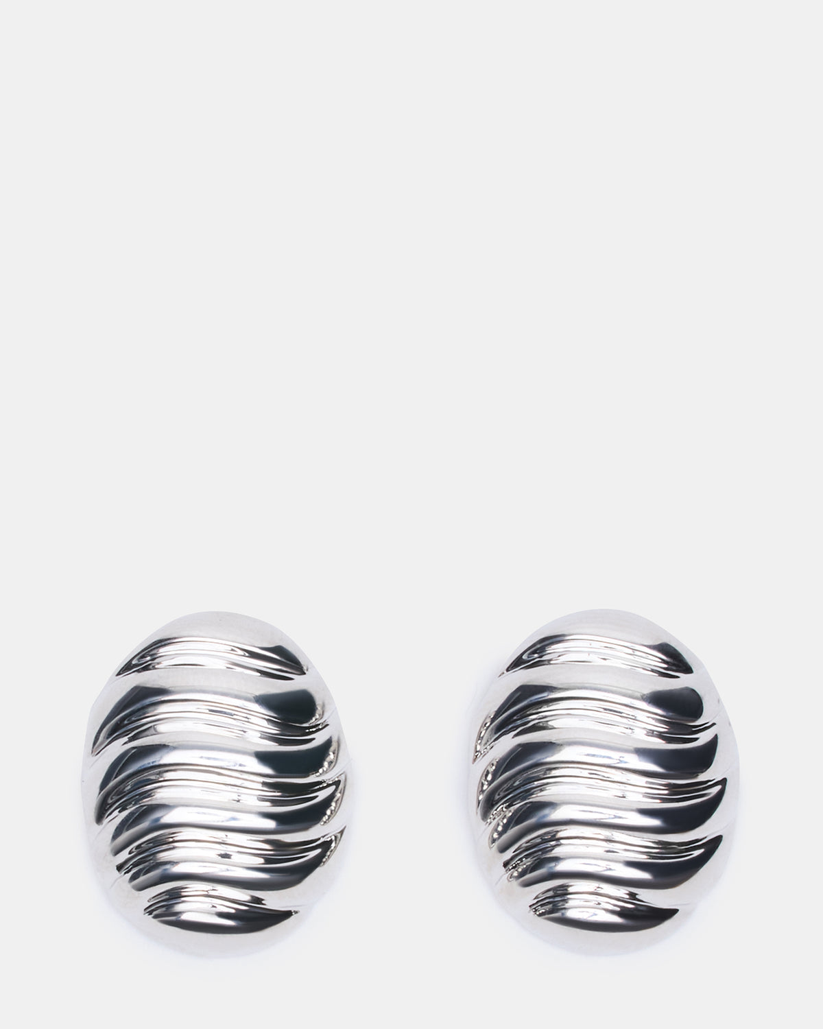 GROOVED CIRCULAR STUD EARRINGS SILVER Women's Sculpted Grooved Stud Earrings | Steve Madden Best Price
