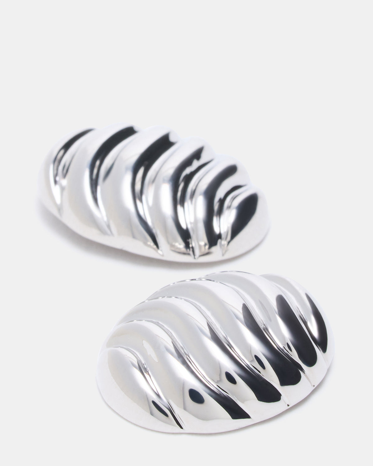 GROOVED CIRCULAR STUD EARRINGS SILVER Women's Sculpted Grooved Stud Earrings | Steve Madden Best Price
