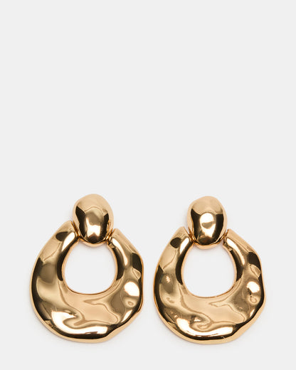 DOOR KNOCKER EARRINGS GOLD Women's Gold Finish Door Knocker Large Earrings | Steve Madden Hot Sale