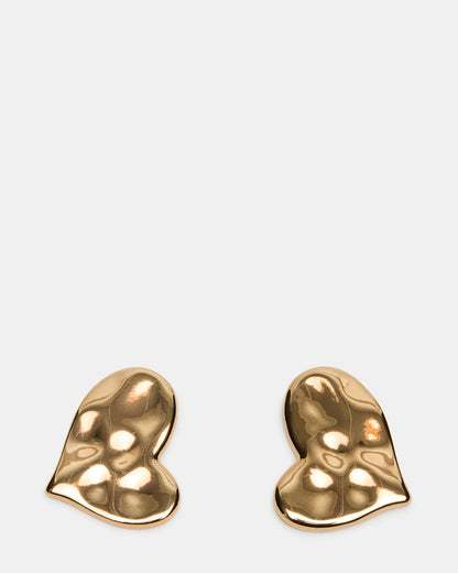 TEXTURED HEART STUD EARRINGS GOLD Women's Textured Heart Stud Earrings | Steve Madden Special Offer
