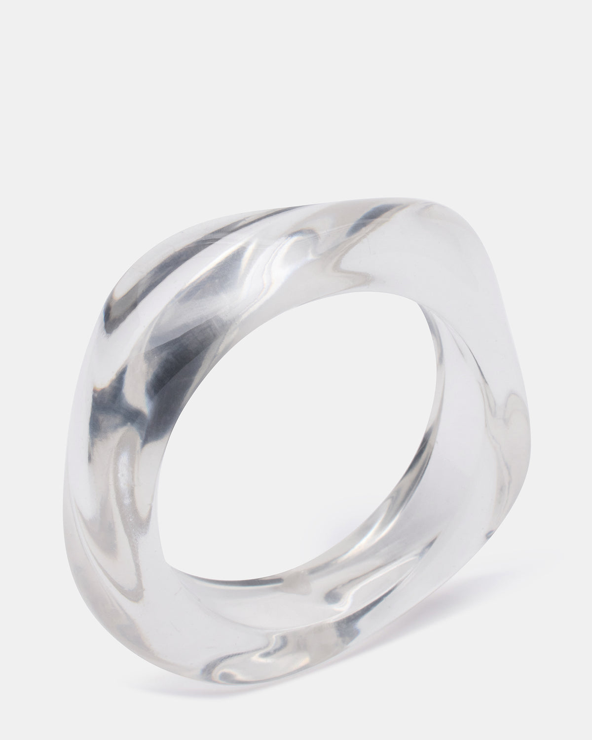 CURVED RETRO BRACELET Clear Women's Bangle Bracelet | Steve Madden Value