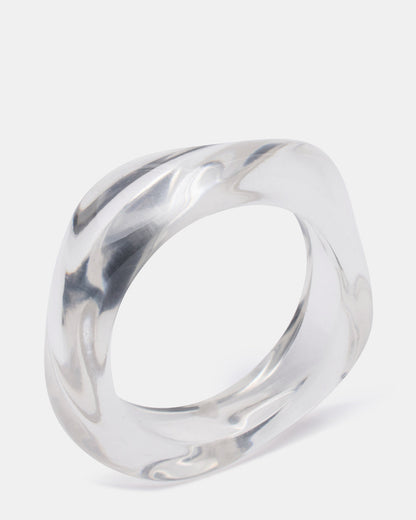 CURVED RETRO BRACELET Clear Women's Bangle Bracelet | Steve Madden Value
