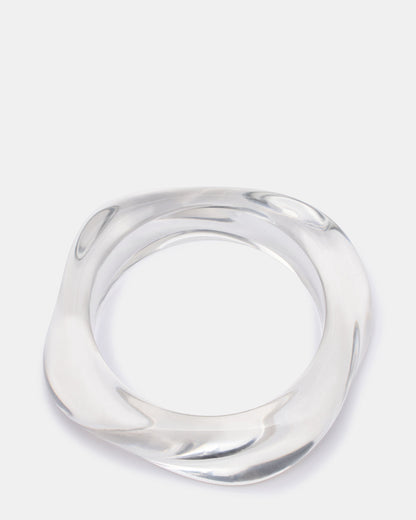 CURVED RETRO BRACELET Clear Women's Bangle Bracelet | Steve Madden Value