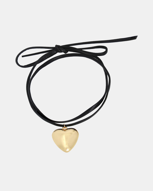 PUFFY HEART CHOKER Gold | Women's Heart Shaped Necklace | Steve Madden Best Price
