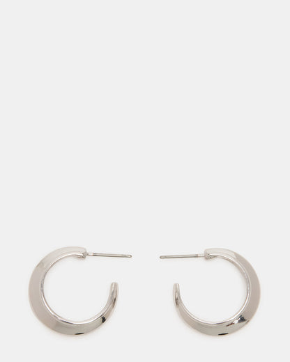 SMALL HOOP EARRINGS SILVER Women's Chubby Small Hoop Earrings | Steve Madden Exclusive
