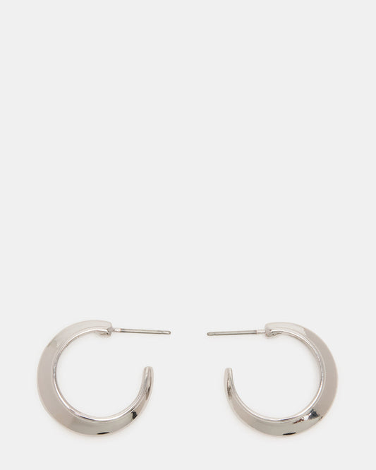 SMALL HOOP EARRINGS SILVER Women's Chubby Small Hoop Earrings | Steve Madden Exclusive