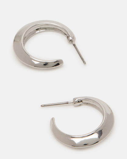 SMALL HOOP EARRINGS SILVER Women's Chubby Small Hoop Earrings | Steve Madden Exclusive