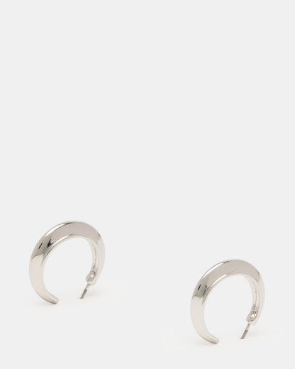 SMALL HOOP EARRINGS SILVER Women's Chubby Small Hoop Earrings | Steve Madden Exclusive