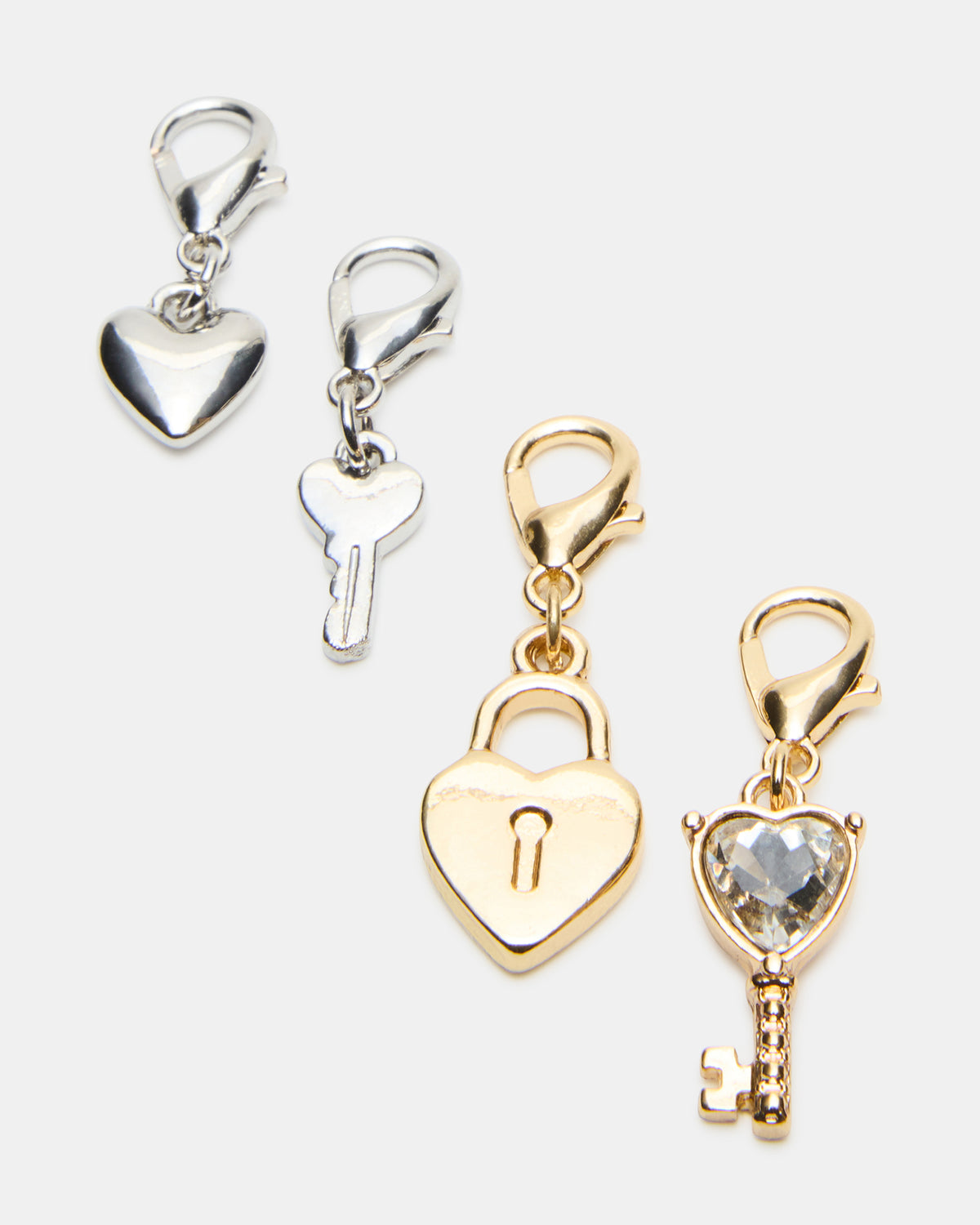 LOCK CHARM ANKLET SET Women's Lock Chain Multi Anklet Set | Steve Madden Trusted