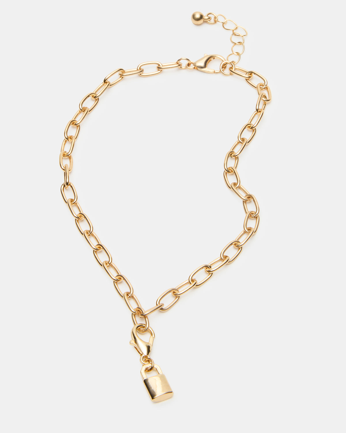 LOCK CHARM ANKLET SET Women's Lock Chain Multi Anklet Set | Steve Madden Trusted