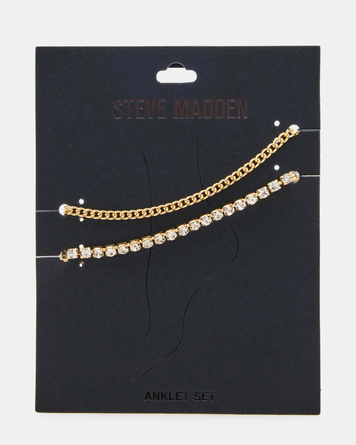 2-PIECE RHINESTONE CHAIN ANKLET SET Women's Pearl Embellished ChaiN Anklet Set | Steve Madden Customer Favorite