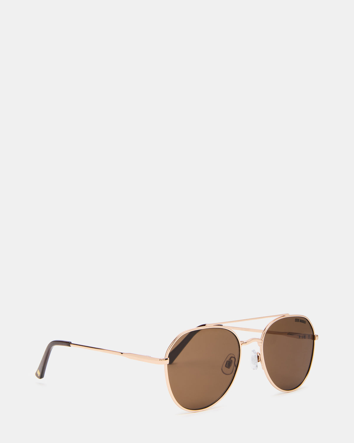 AYDIN Gold Solid Brown Gold Frame Sunglasses | Steve Madden Exclusive
