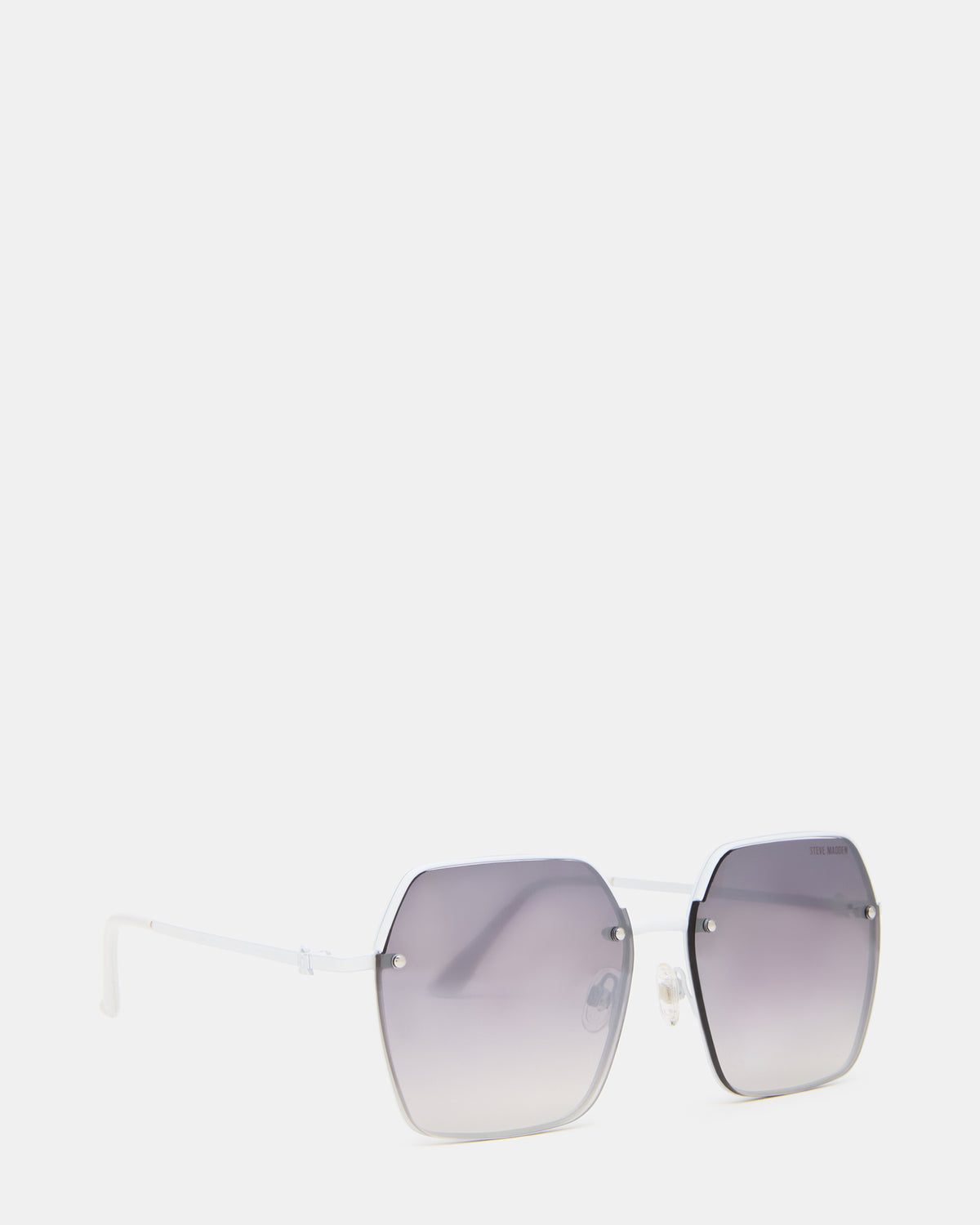 DAVIAN White Square Shiny Gradient Smoke Sunglasses | Steve Madden Best Price