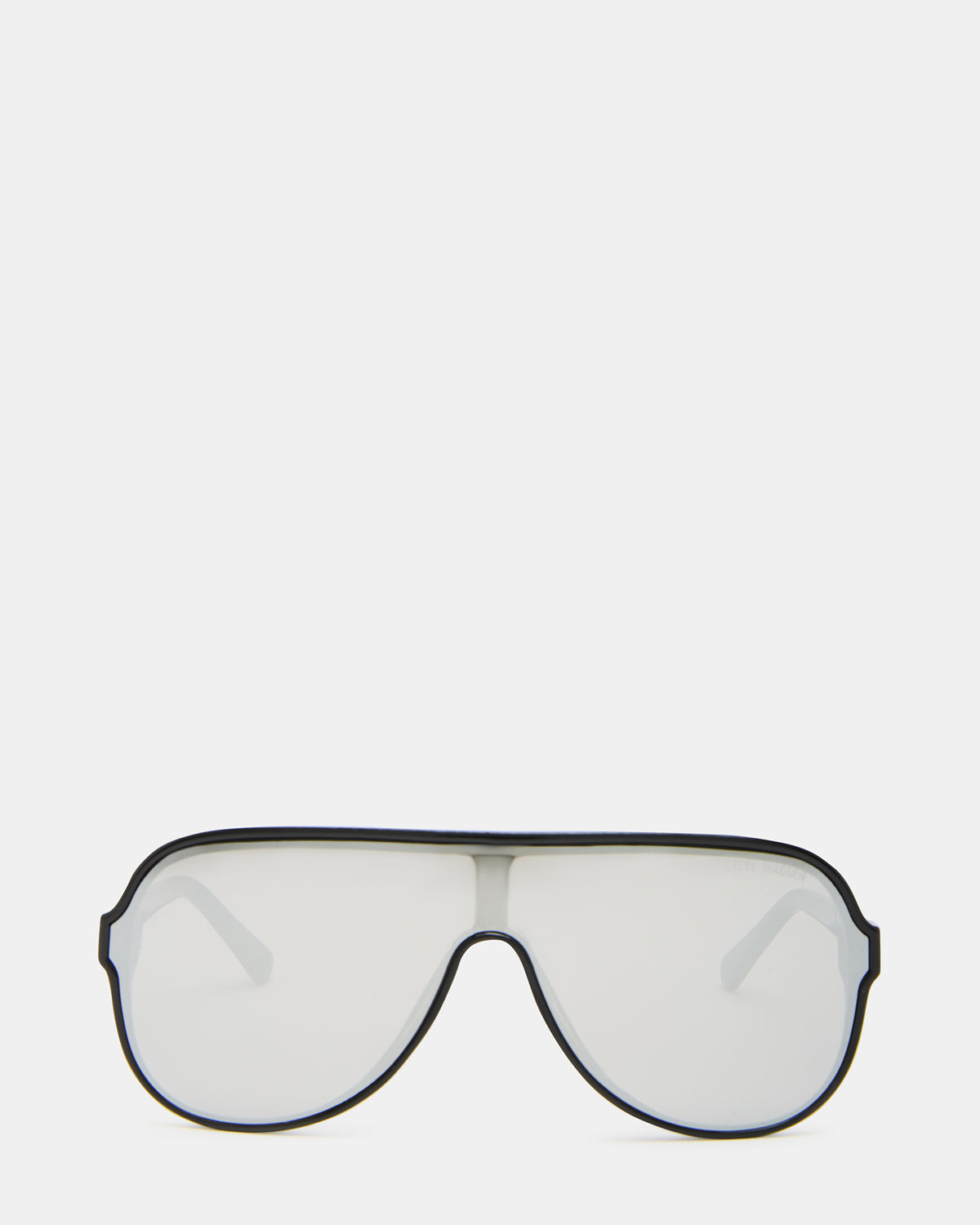 KERBIE Black Silver Flash Shield Sunglasses | Steve Madden Essential