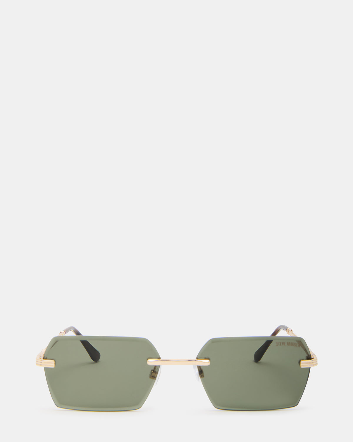 FINNIAN Gold Rectangle Green Solid Tortoise Sunglasses | Steve Madden Smart Buy