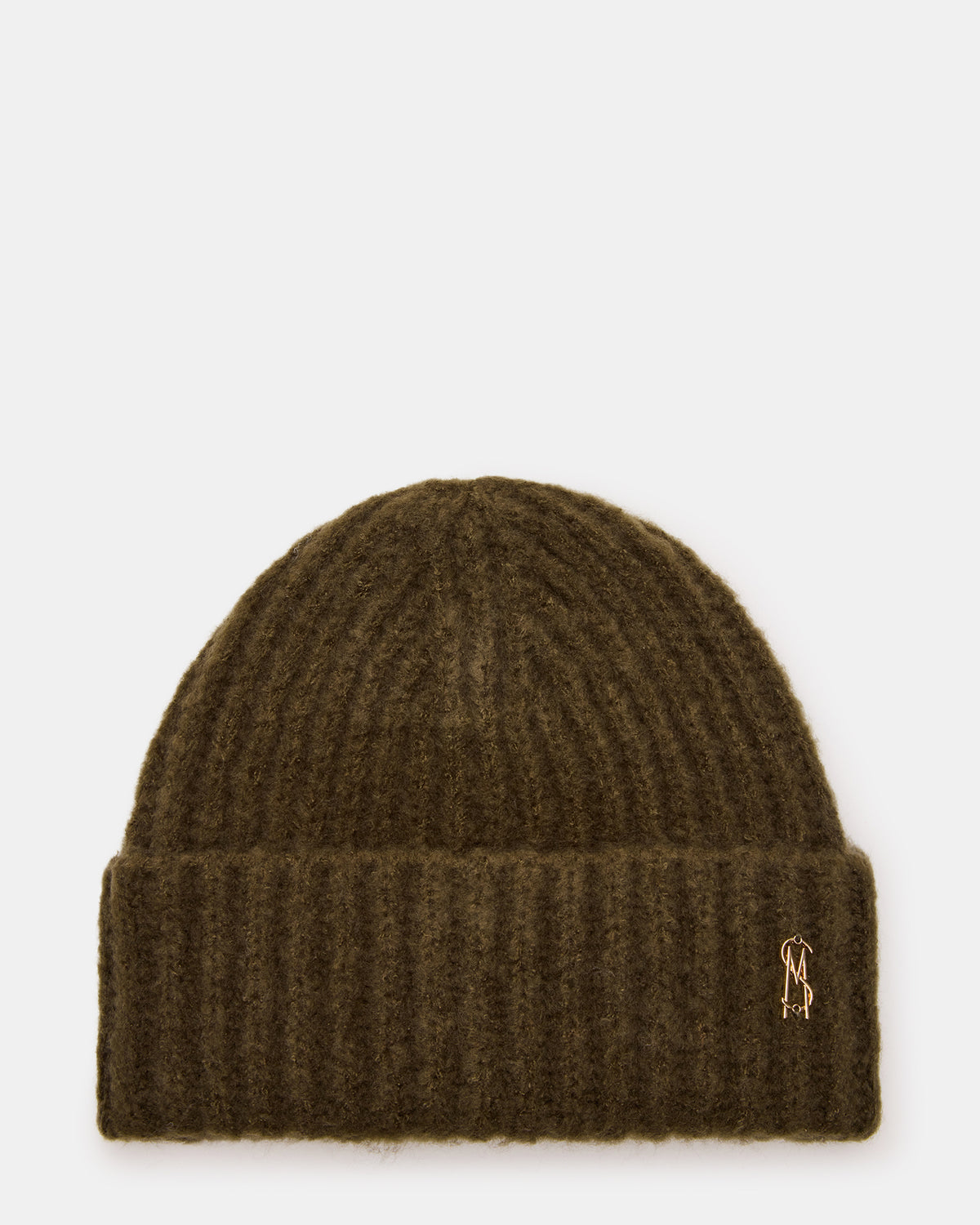 LOGO BEANIE Grape Leaf Fuzzy RIbbed Knit Women's Beanie | Steve Madden Discount