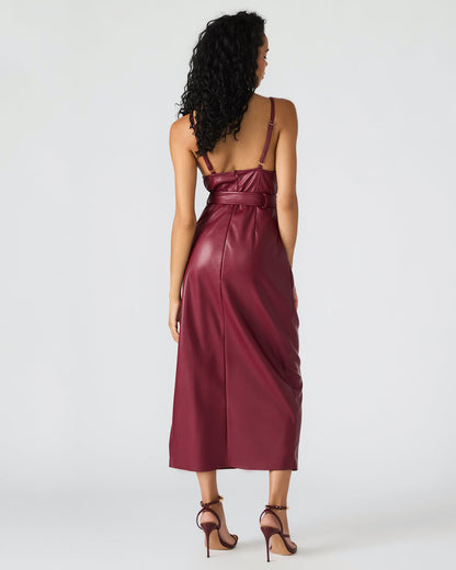 KAILEY Cordovan Faux Leather Sleeveless Midi Women's Dress | Steve Madden Discount