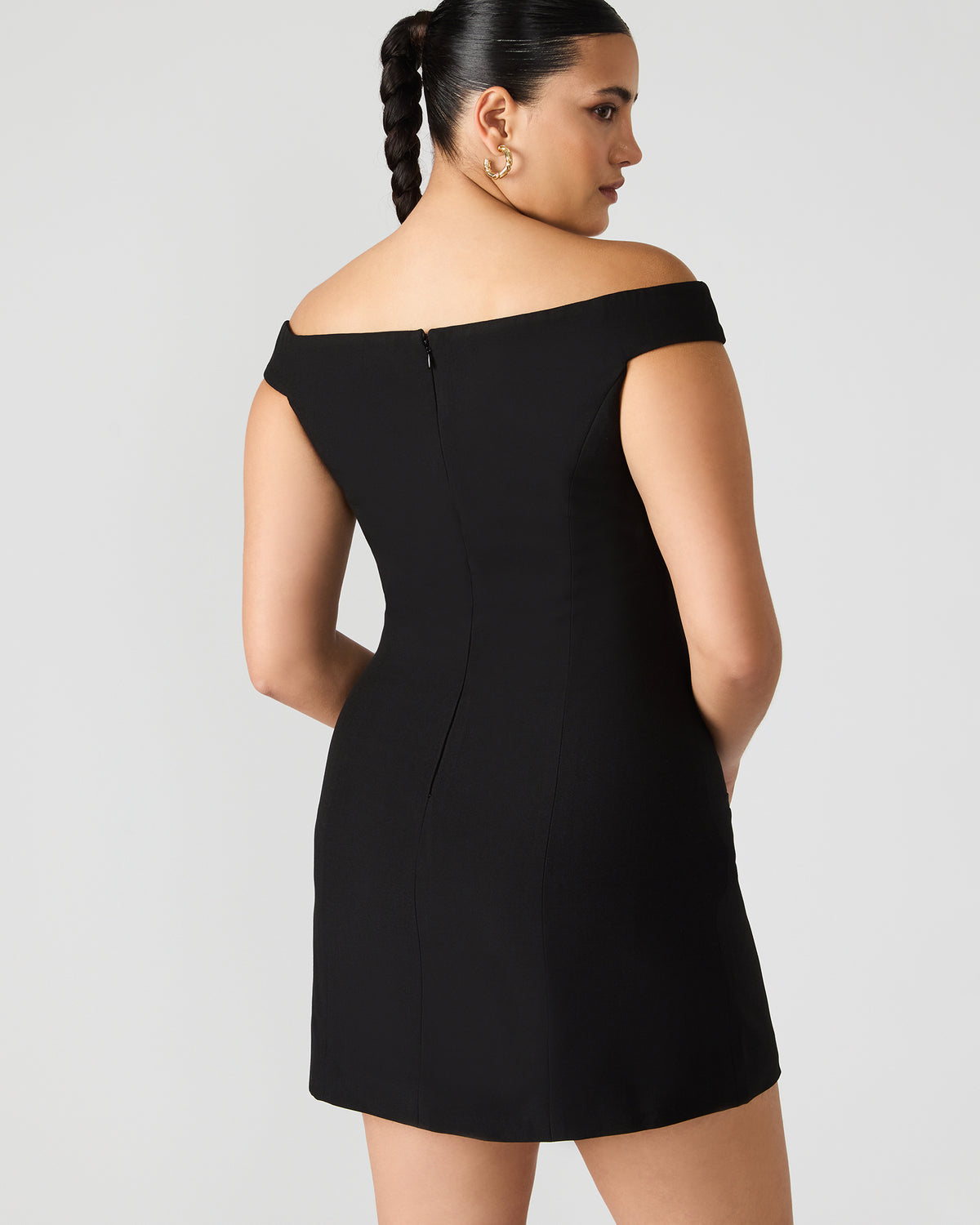 YANA Black Off-The-Shoulder Pleated Women's Dress | Steve Madden Recommended