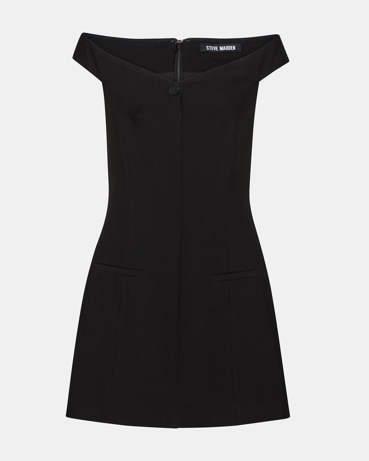 YANA Black Off-The-Shoulder Pleated Women's Dress | Steve Madden Recommended