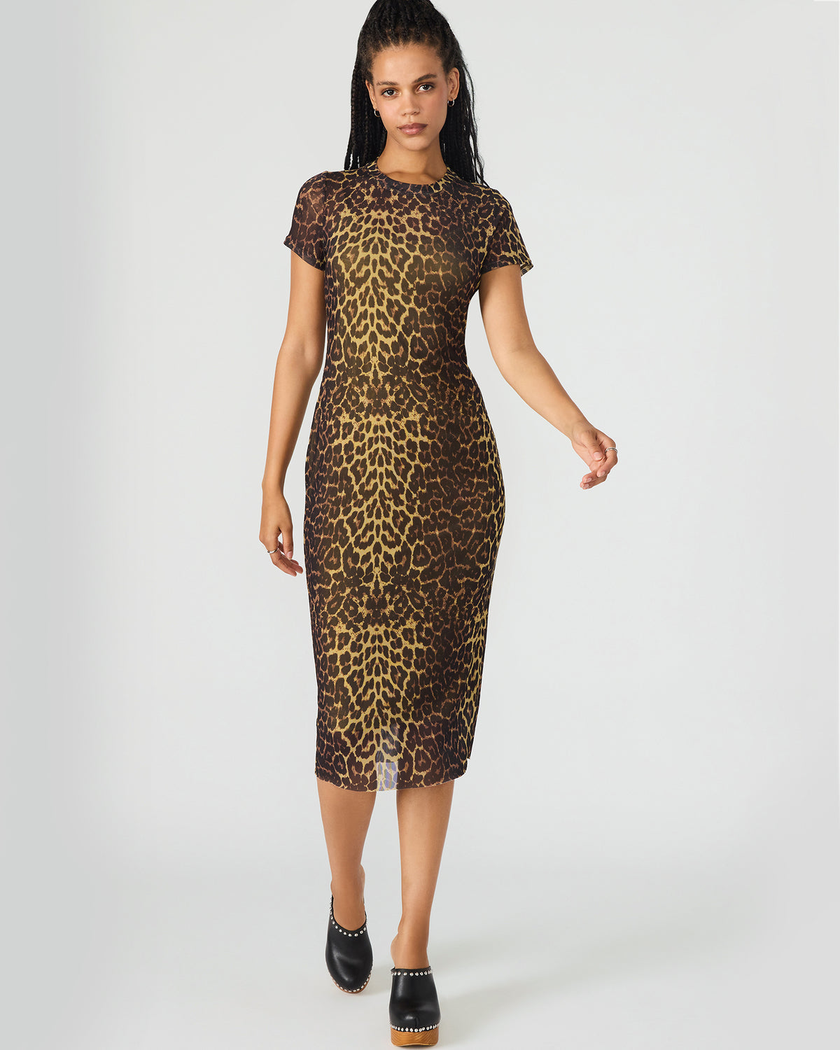 HAILEE Hot Sports Print Mesh Short-Sleeved Bodycon Women's Dress | Steve Madden Discount