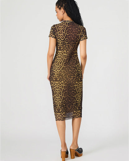 HAILEE Hot Sports Print Mesh Short-Sleeved Bodycon Women's Dress | Steve Madden Discount